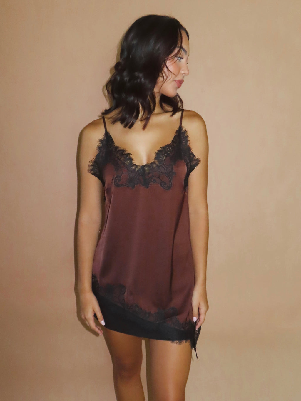 Baylee Satin Lace Trim Camisole