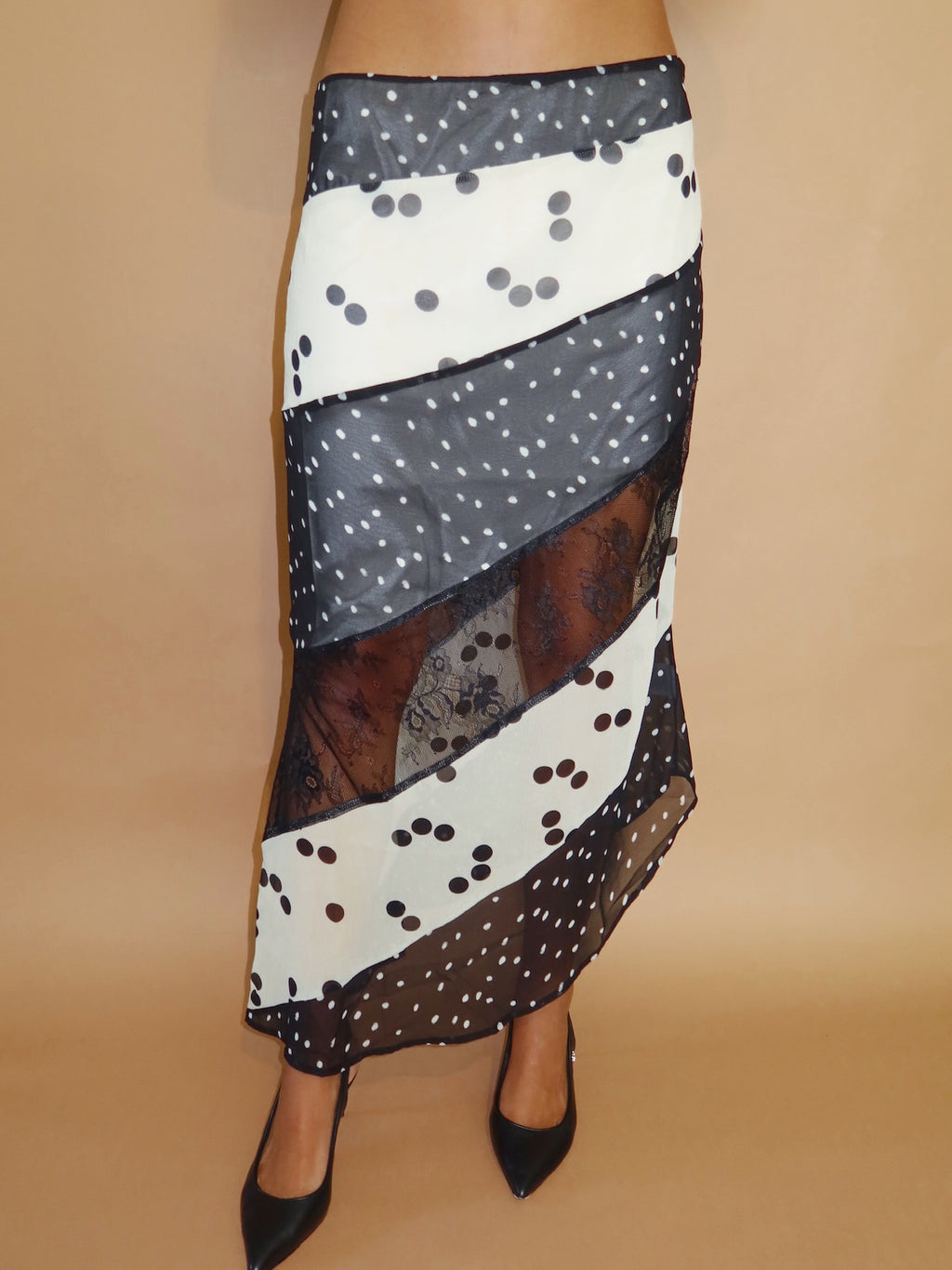 Makayla Polka Dot Lace Maxi Skirt