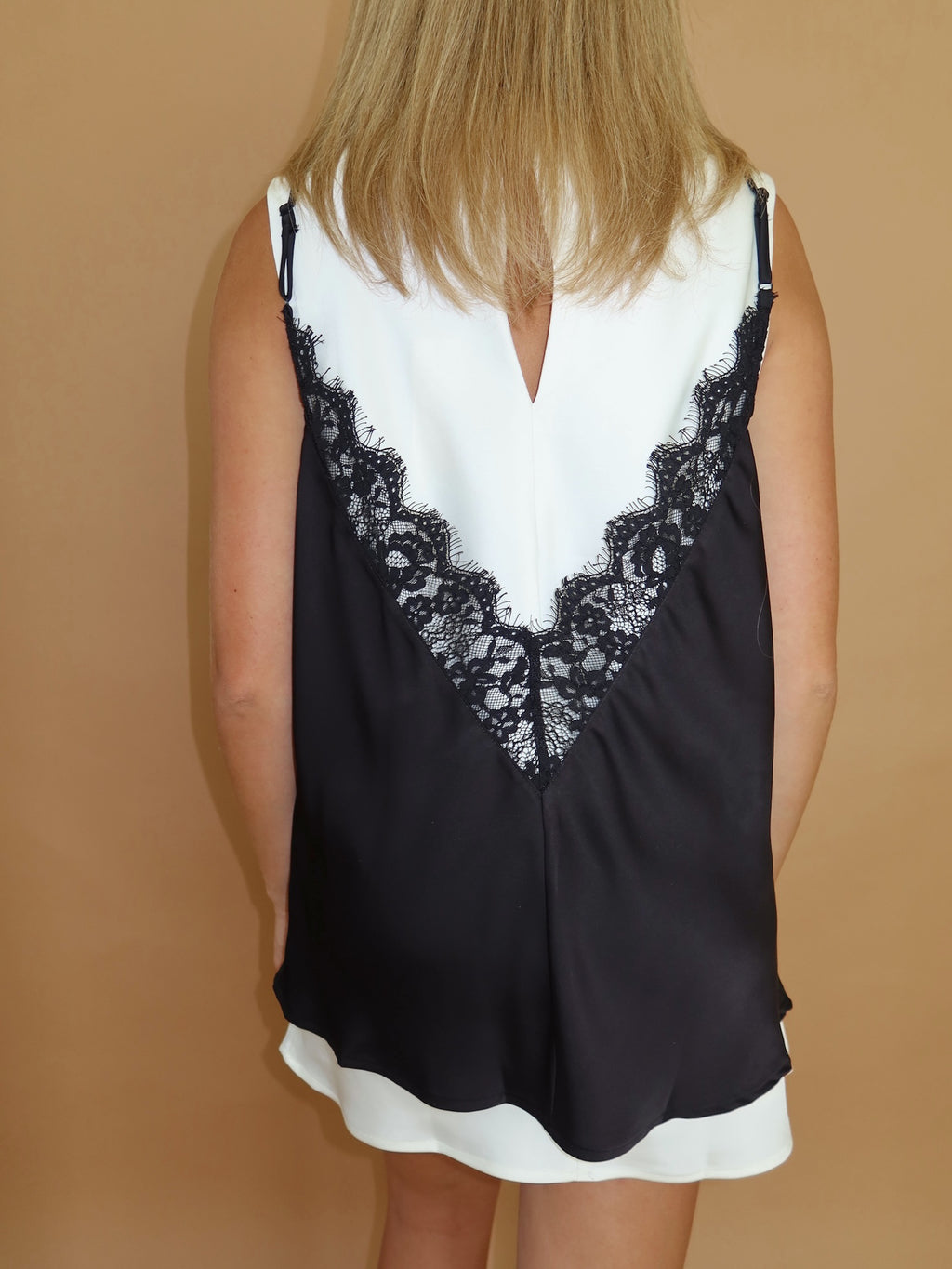 Regan Lace Mini Dress in Black