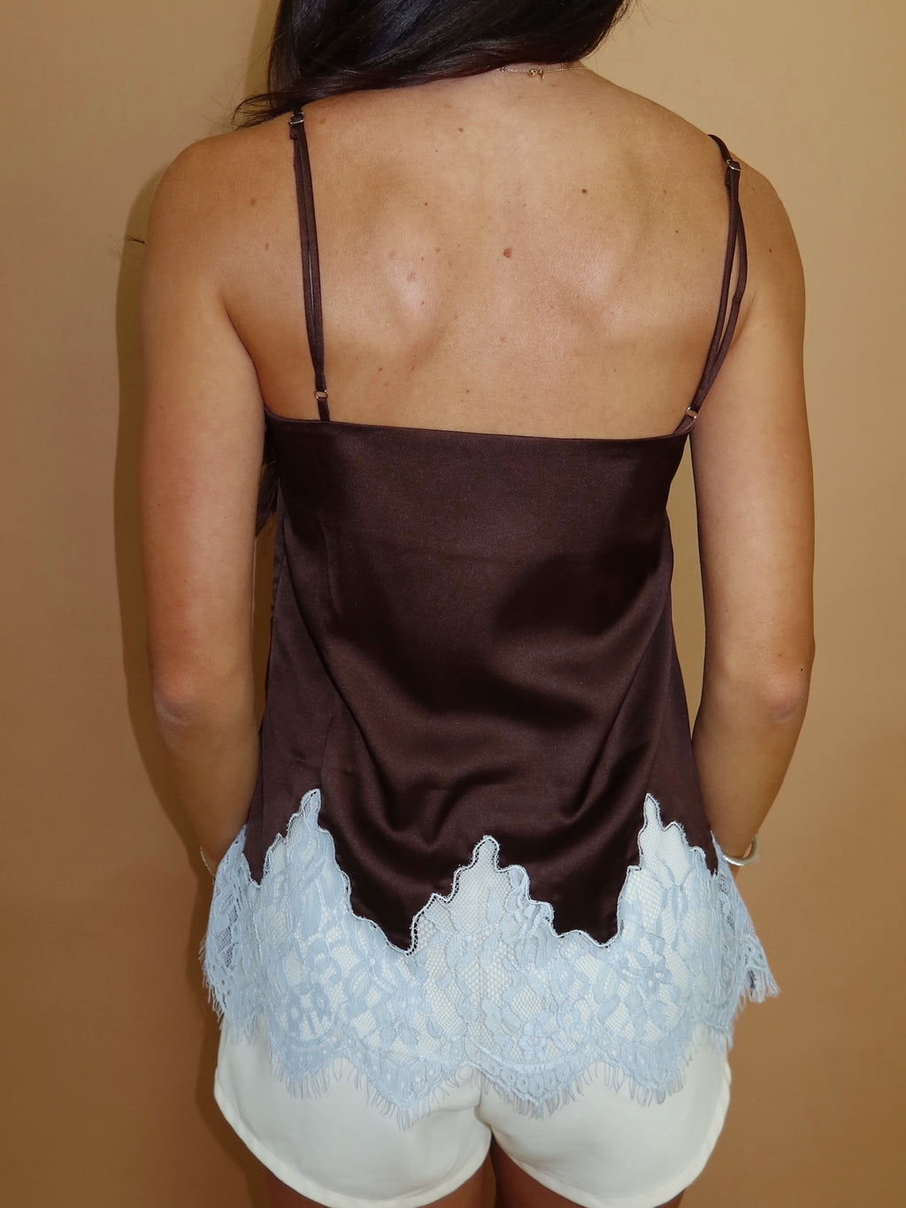 Alyssa Satin Lace Trim Camisole